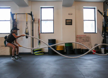 バトルロープトレーニング写真